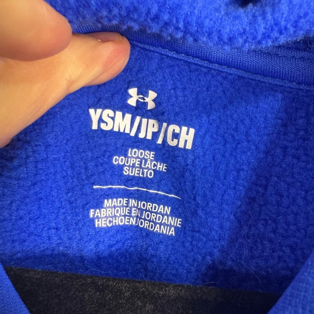 Under Armour Royal Blue Fleece Logo Hoodie Sweatshirt Boys S Athletic Athleisure